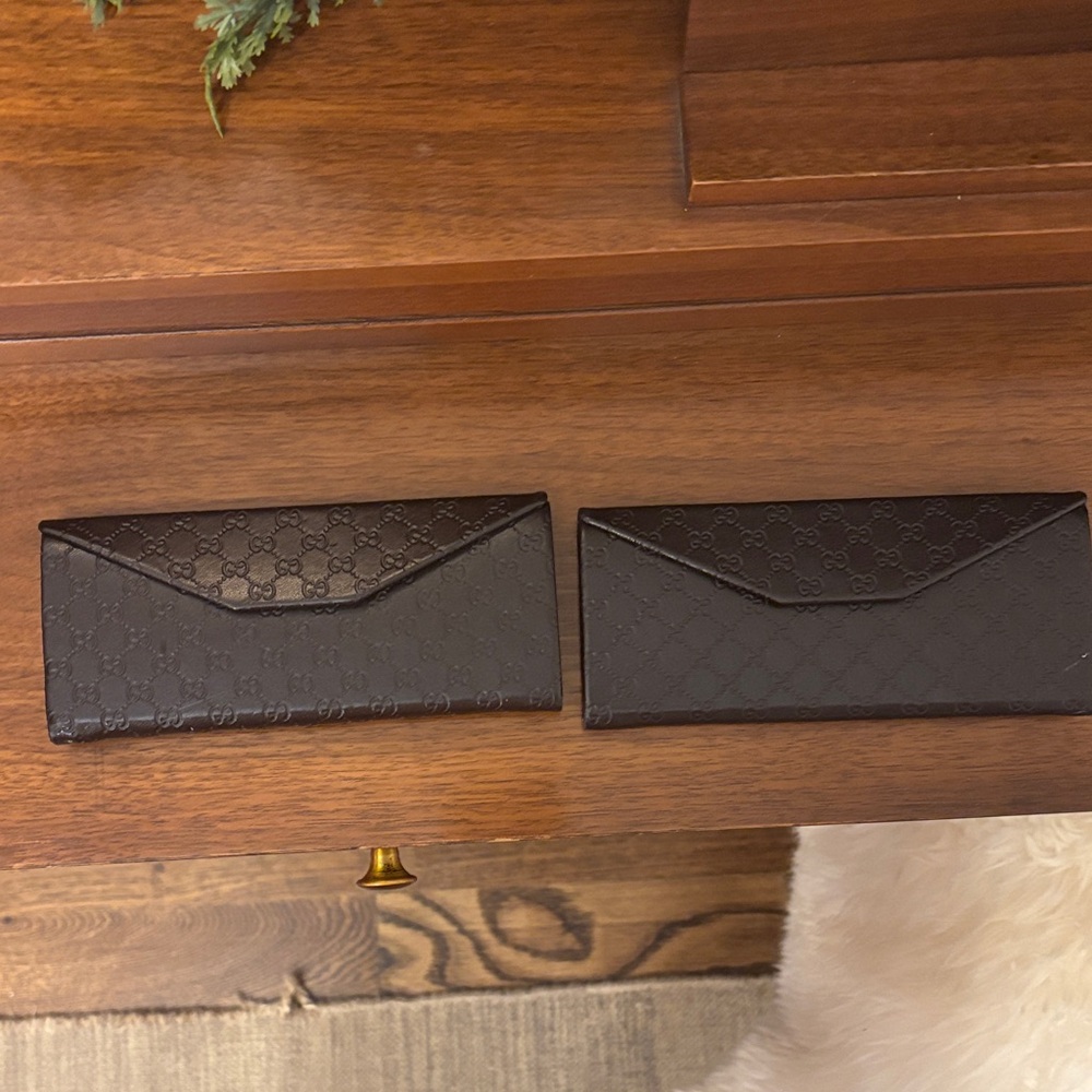 2 Gucci Dark Monogram Eyewear Cases